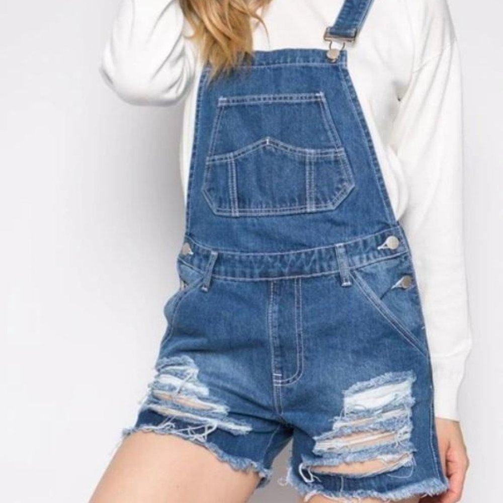 DENIM SHORTS OVERALLS